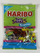 🍭 HARIBO Twin Snakes TROPICAL Sweet & Sour Gummi Candy Gummy - Comb.SHIP +$1/ea