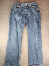 Levis 501 Jeans Mens 36x32 34 29 Blue Button Fly Straight Distressed