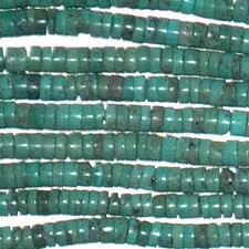 6-7MM TURQUOISE NATURAL HEISHI GEMSTONE BEADS - 15" ST