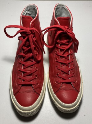 RARE NEW Chuck Taylor Converse All Star 70 s Hi RED LEATHER Sz M-9 W-11 #153832C