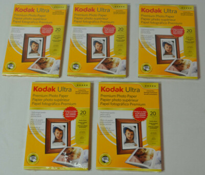 5 x 20 Sheets per pack Kodak Ultra Premium Photo Paper Studio Gloss 4x6 inch