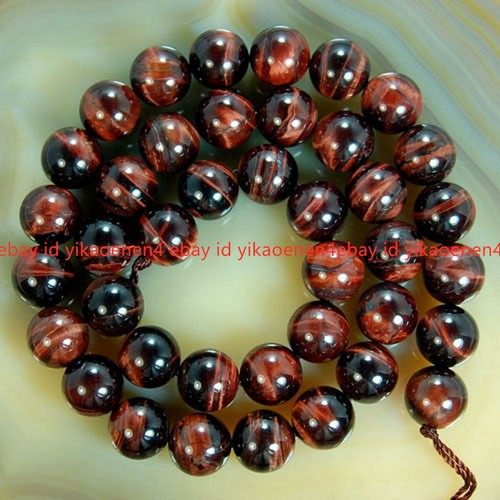 Real Natural 4/6/8/10/12/14MM Red Tigers Eye Round Gemstone Loose Beads 15" - Picture 9 of 18