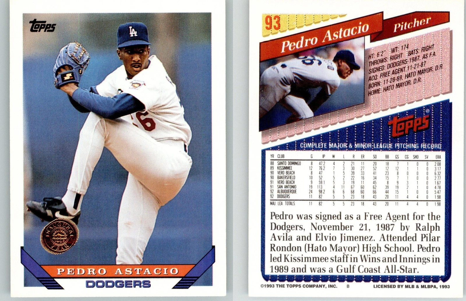 Pedro Astacio trading card