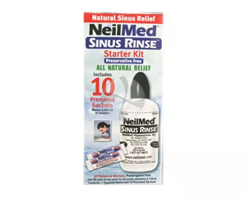 NEILMED Sinus Rinse STARTER KIT includes 10 sachets WITH BOTTLE saline