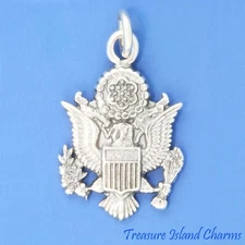 The Great Seal of USA United States Presidential Eagle 925 Sterling Silver Charm