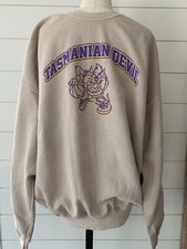 Vintage Tasmanian Devil Sweatshirt Looney Tunes L XL Purple Yellow Basketball