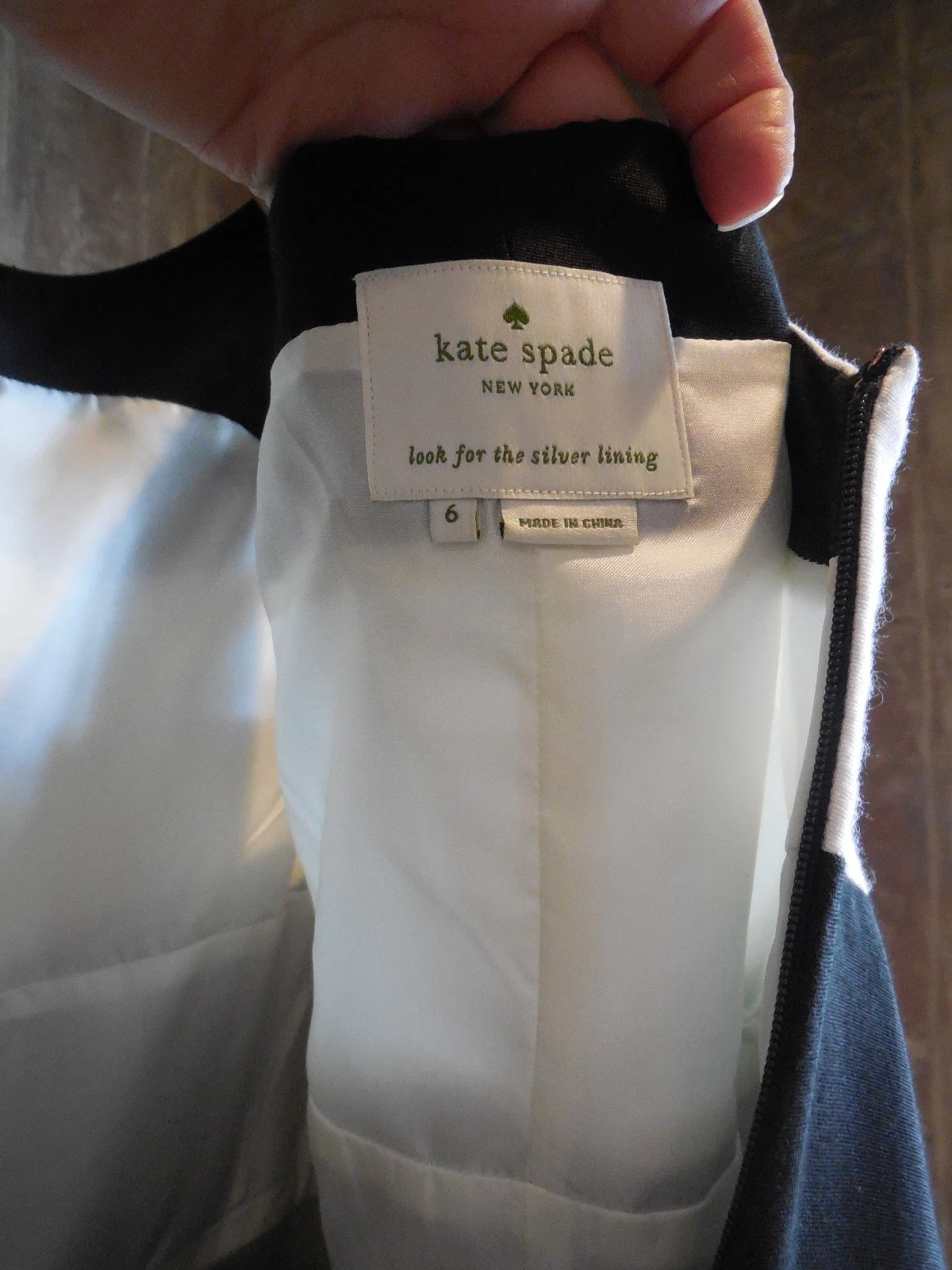 B10 MISSES BLACK WHITE DRESS KATE SPADE 6