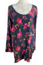 Nasty Gal Mini Dress Blurred Floral Scoop Neck Tunic Women’s UK Size 10