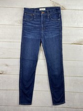 Madewell 10" High Rise Skinny Jeans Womens 27 Stretch Dark Wash Denim Raw Hem