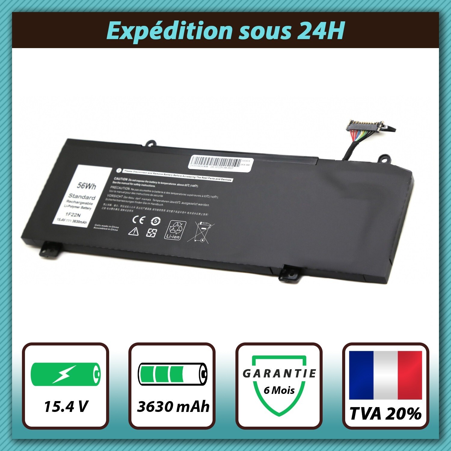 Batterie Dell M17 P37E de remplacement pour résoudre les coupures de courant