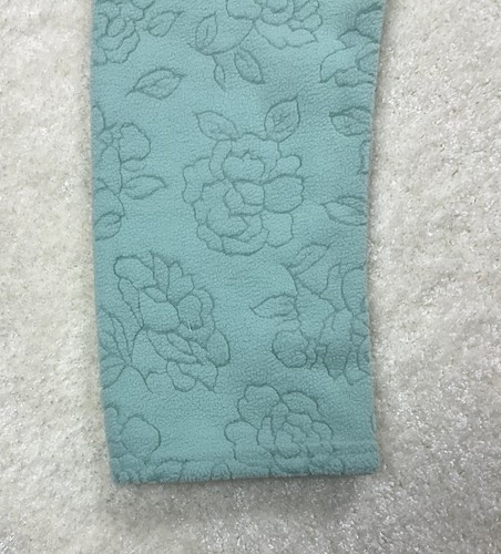 Oscar De La Renta Womens Size S Teal Floral Fleece Sweatshirt Top Long Sleeve - Picture 6 of 8