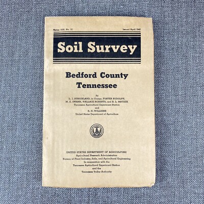 Bedford County Tennessee  Soil Survey Series 1938, No. 12