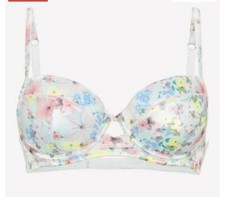 Ted Baker Light Green Pergola Floral Padded Balcony Bra UK 34DD Thong UK12.