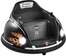 6V Kids Bumper Car with Remote, 360 Spin, Lights  Sounds - Black