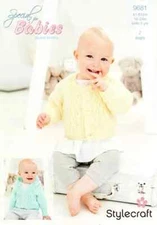 Stylecraft 9681 HOODIE & CARDIGAN Baby/Child Knitting Pattern DK Birth-5 Years