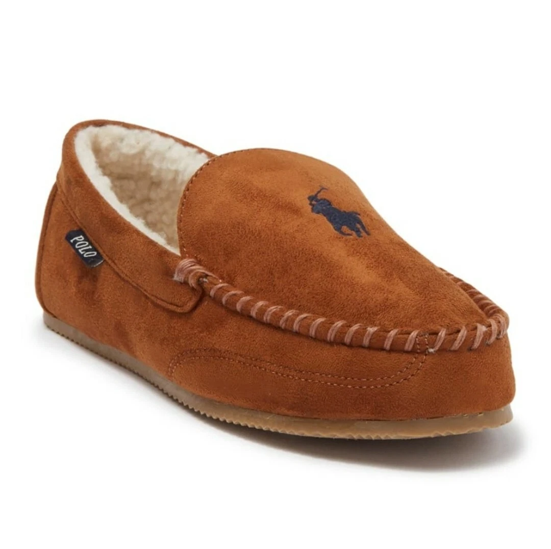 ⚡RARE⚡ POLO RALPH LAUREN Tan Polo Slippers *NEW IN BOX* SIZE 13 👞