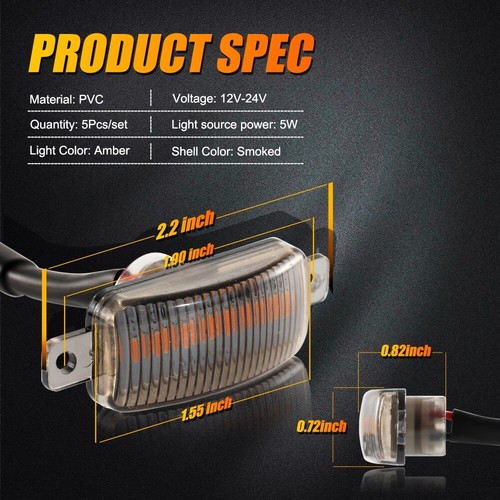 Luces de señalización de rejilla LED ahumadas 5 piezas para Ford F150 F250 F350 Raptor 2004-2019 - Imagen 4 de 12