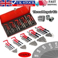 131Pc Thread Repair Kit HSS Drill Helicoil Metric Set Heli Coil Tap Insert Case