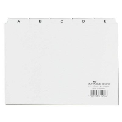 DURABLE Karteikartenregister A-Z weiß DIN A5 quer 25-teilig 
