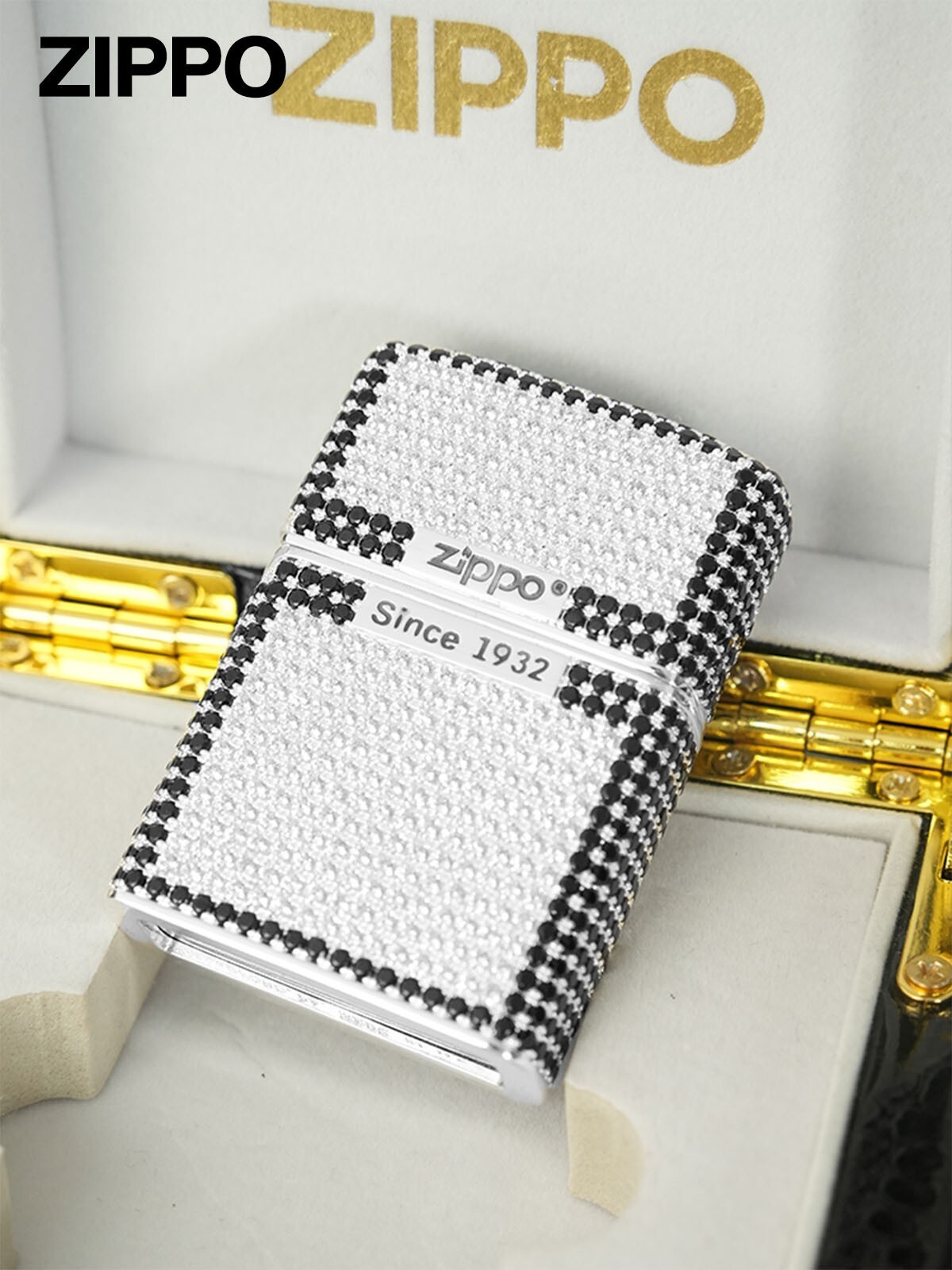 - Silver, Black Diamond Inlaid, Luxury Gift Box, Business Style