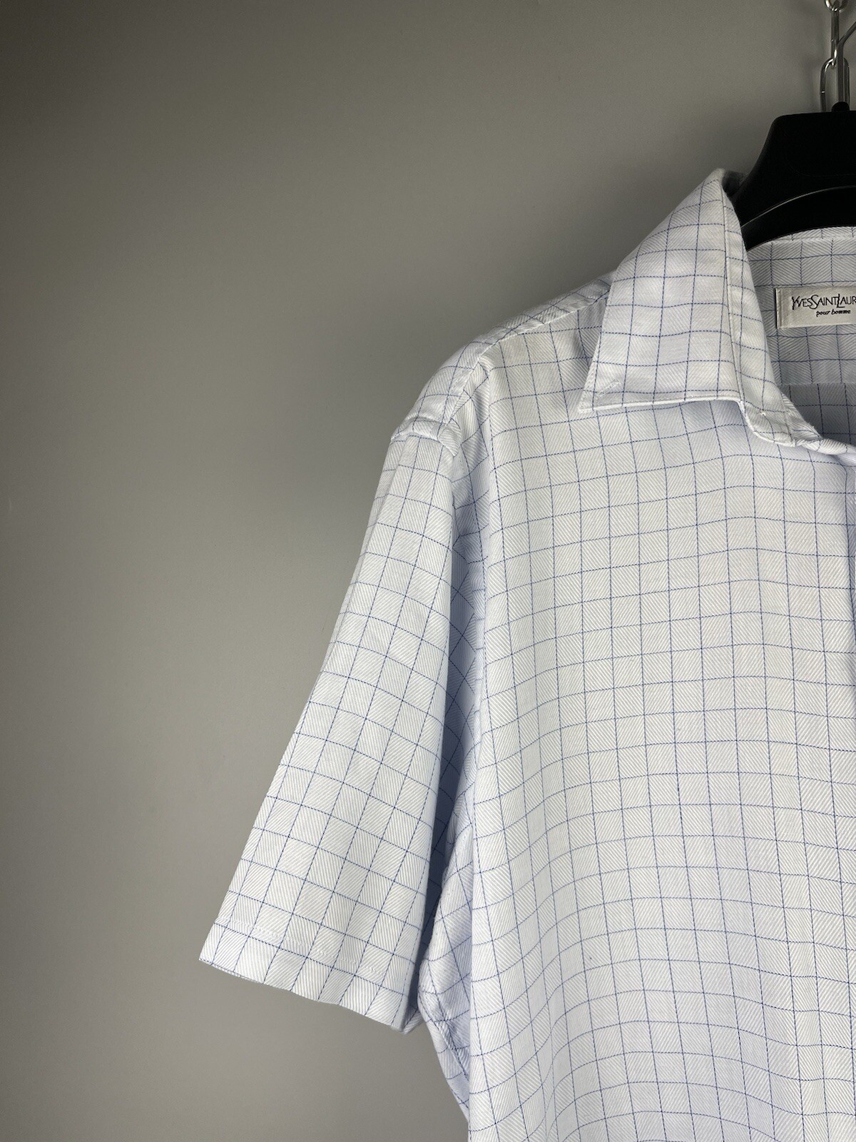 Camicia Yves Saint Laurent YSL uomo cotone lusso casual manica corta taglia L