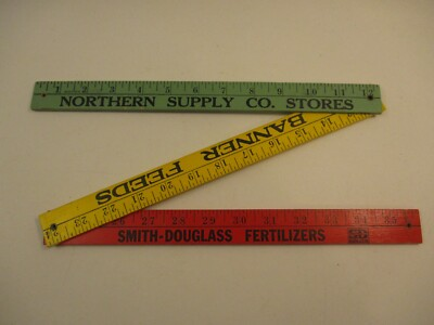 #ad Vintage Tri color Folding Ruler Yardstick Advertising Northern Supply Co Stores $24.99