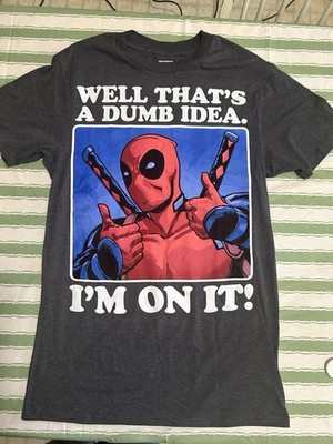 Official Marvel Deadpool ''Well That's A Dumb Idea'' Graphic Tee Size Large