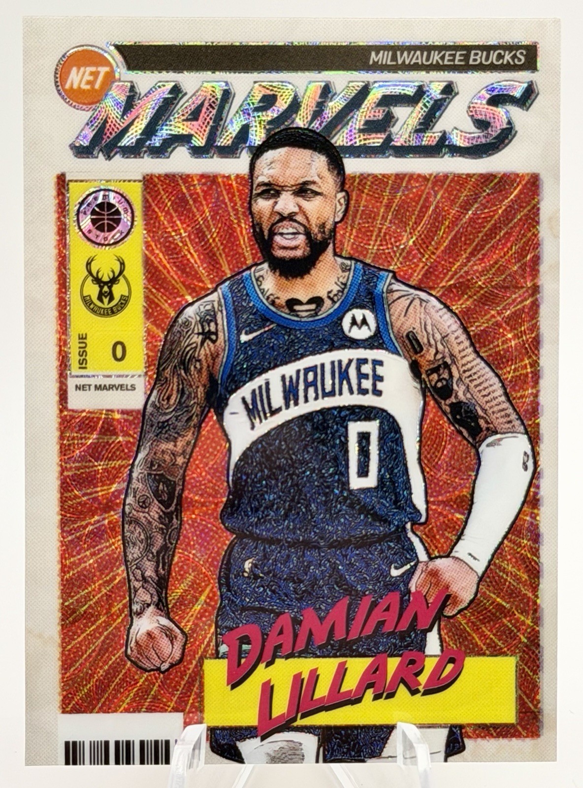 2023-24 Panini NBA Hoops Premium Stock Net Marvels Damian Lillard Case Hit SSP