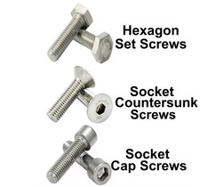 Image of M8 8mmØ SOCKET CAP SCREWS COUNTERSUNK OR HEXAGON HEAD A2 STAINLESS STEEL BOLTS
