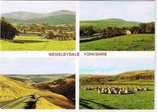 Yorkshire England Postcard Wensleydale Multi View Hawes Buttertub Pass Sheep
