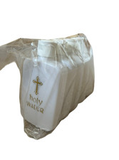 5 Holy Water Bottles 4" Tall White Plastic Travel Flask Vials w/ Caps