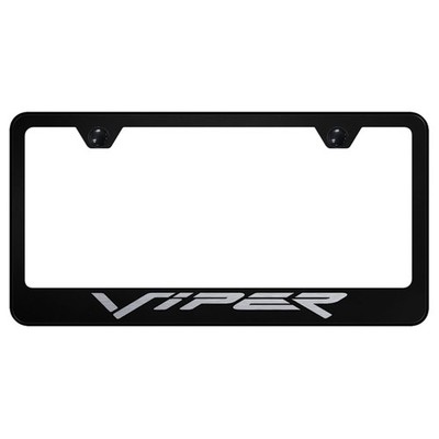 Laser Etched on Black License Plate Frame - Officially Licensed for Dodge Viper