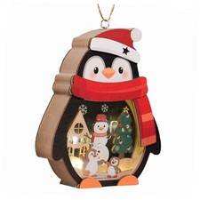 Christmas Ornaments 2025, Light Up Penguin Ornament with LED Penguin Black