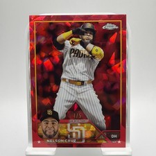2023 Topps Chrome Sapphire Nelson Cruz Image Variation First on print Red 1/5! 