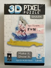 BePuzzled 3D Pixel Puzzle - Shark: 202 Pcs - ...