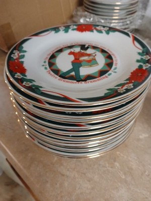 Tienshan Twelve Days Of Christmas China, Complete Set All 12, 7.5 Inch Dessert
