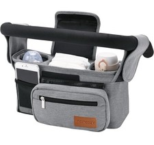 New Momcozy Universal Stroller Organizer Gray Detachable Shoulder Strap Bag