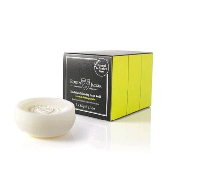 #ad EDWIN JAGGER Lime amp; Pomegranate Shave Soap Refill 65g 2.3oz Pack of 3 NEW $32.99