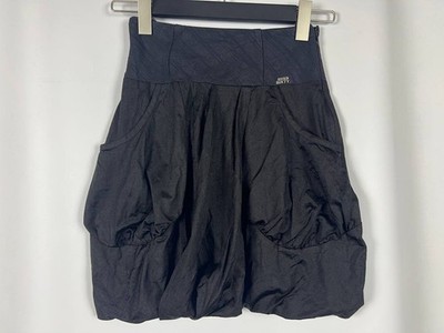 MISS SIXTY Women's Black Bubble Mini High Waist Pleated Skirt Size S