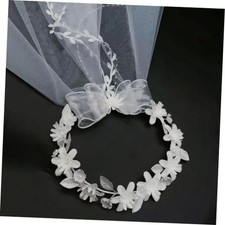 Flower Crowns for Women, Floral Crown with Wedding Veil Headpiece for Wedding