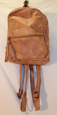 brown faux leather mini backpack ELLE Compass 10L Vegan Monogram and liberty Alison Vintage Vegan Leather Mini