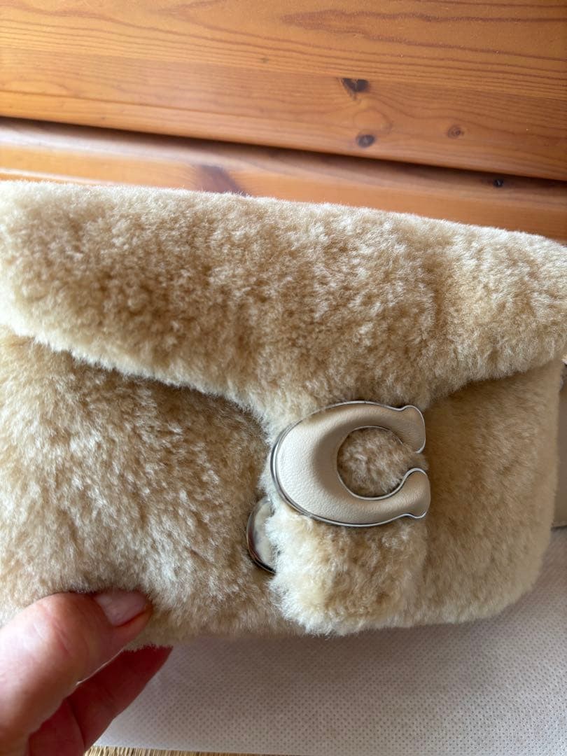 Coach Pillow Tabby Ivory Boa Handbag 2-Way Shoulder Bag Women's Auth image 6