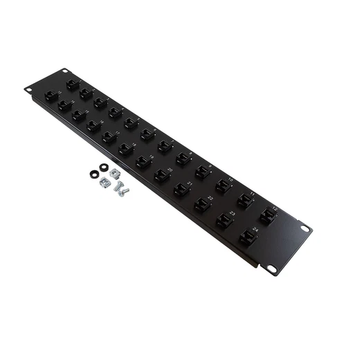 NavePoint 2U (3.5") 19 Inch Panel with 24 Cat6a Couplers