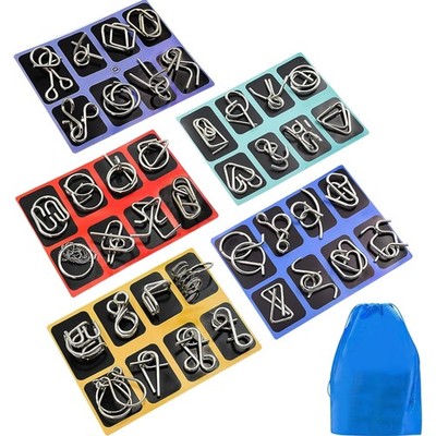 IQ Puzzle Logikspiele Metall für Erwachsene Kinder Geduldspiel Brainteaser, 4...