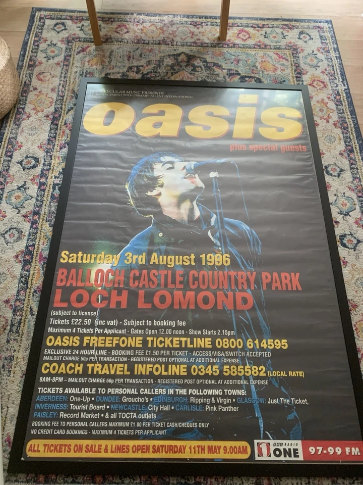 Pair of Oasis Loch Lomond Tour Posters 1996 - Image 2 of 4