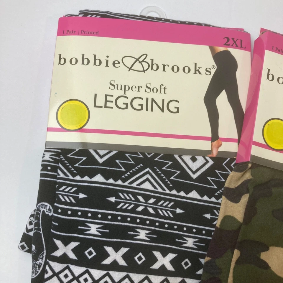 (2) Bobbie Brooks Leggings Súper Suaves Elefante/Azteca Camuflaje Yoga Pantalones 2XL (20) Foto 2 de 4