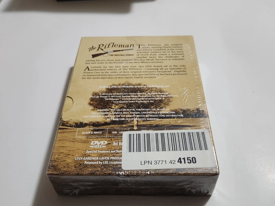 The Rifleman Official Season 1 (Episodes 1 - 40) Chuck Connors! BRAND NEW! - Image 2 of 3