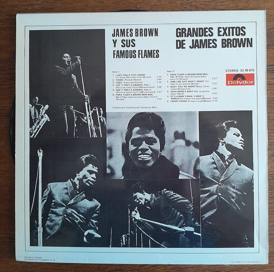 LP JAMES BROWN Grandes Exitos Spain Press Vinyl Sleeve  Funk Rythm & Blues - Photo 2/3
