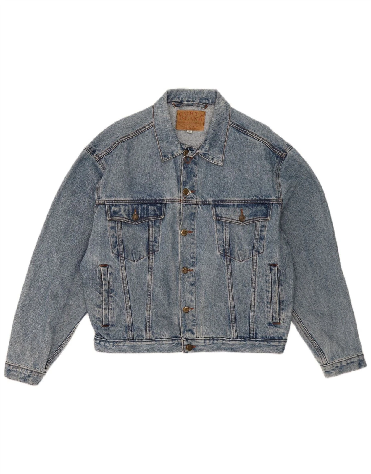 Vintage Mens Denim Jacket UK 40 Large Blue Cotton AO01