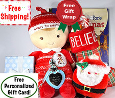 Baby's First Christmas Boy Gift Boxes Free Wrap  Ship Personalized card